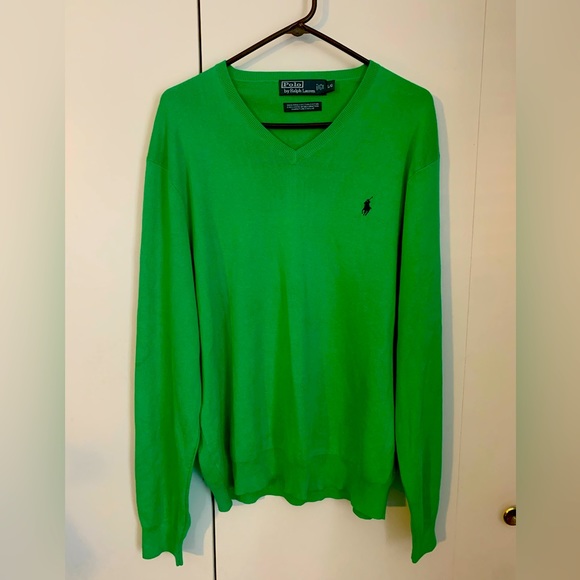 Ralph Lauren men’s green v-neck sweater size Large